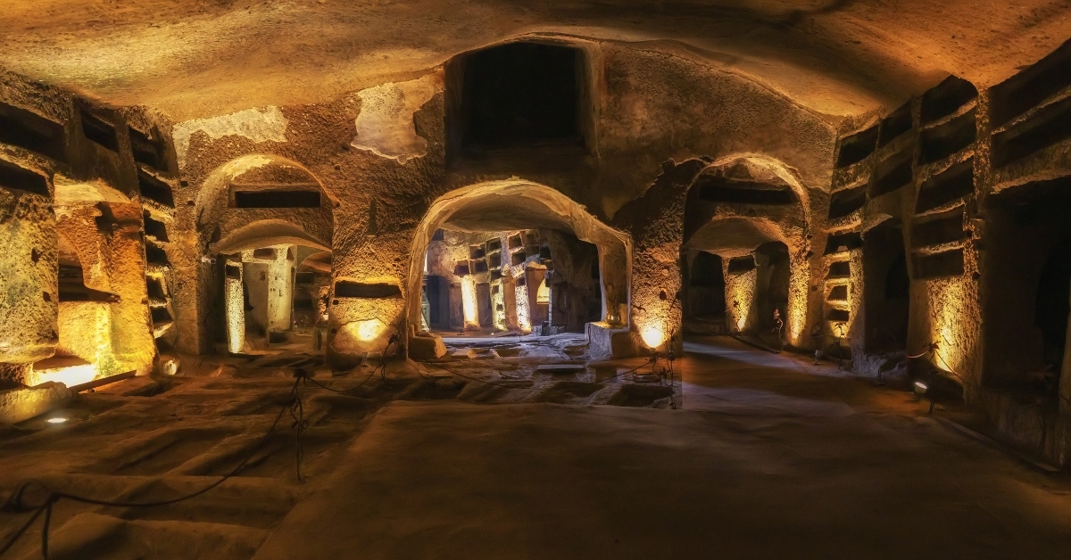 tunnels of catacombs underground