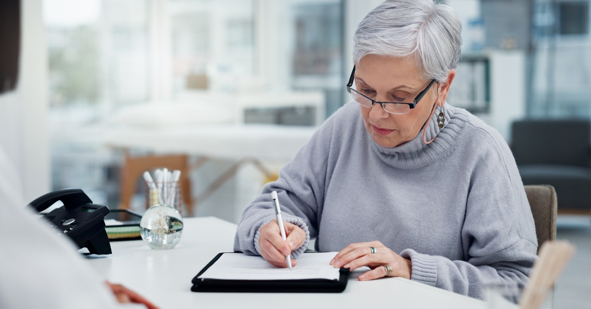 health insurance and old woman