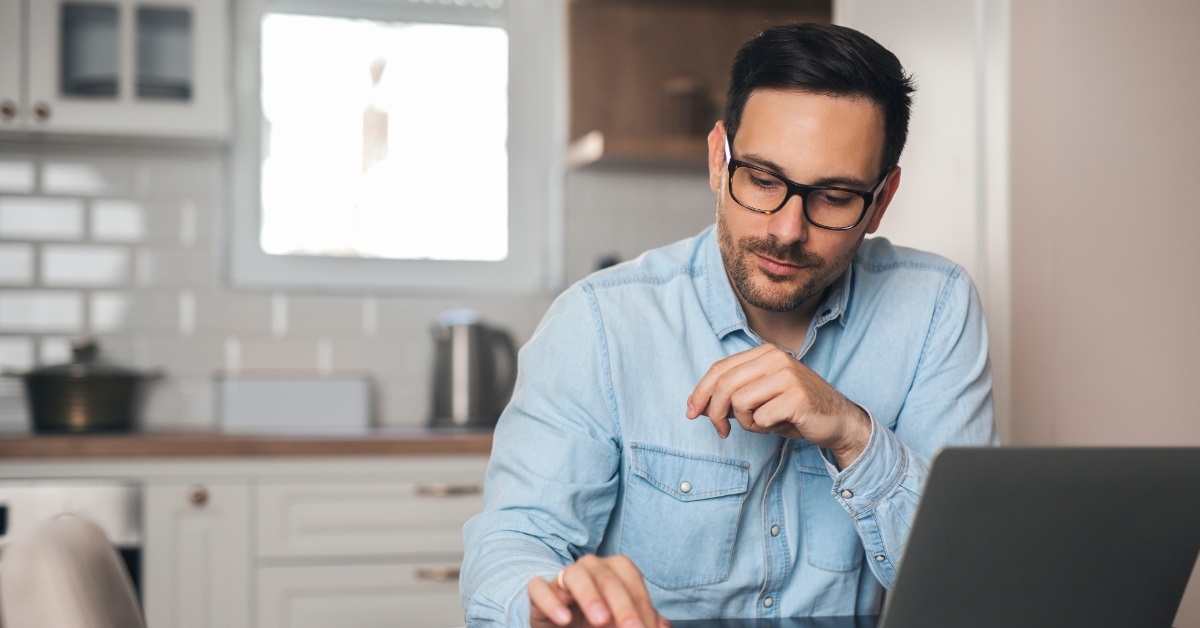 male accountant working from home