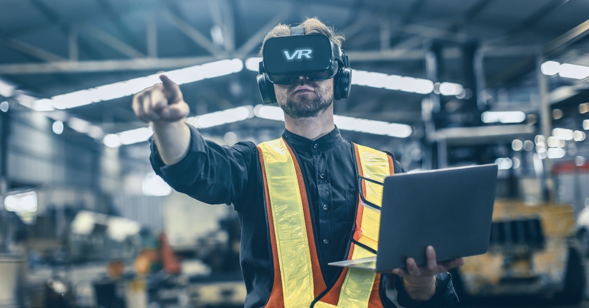 engineer using virtual reality