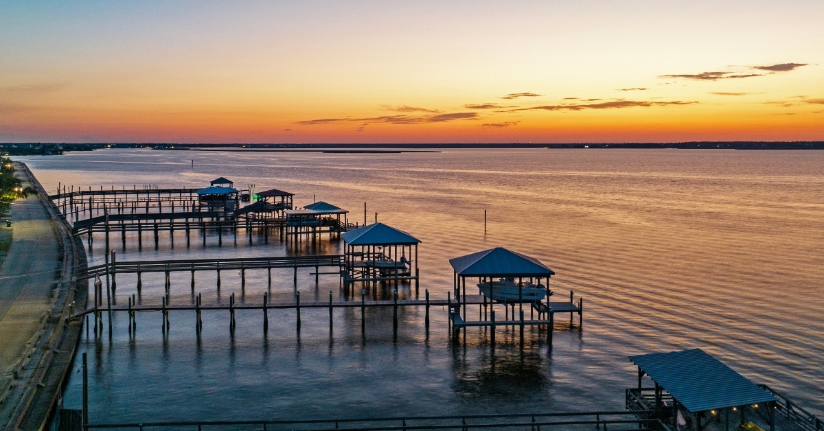 piers on the bay of saint louis