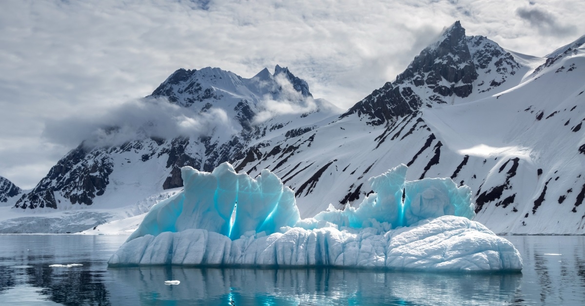 blue iceberg arctic landscape spitsbergen svalbard