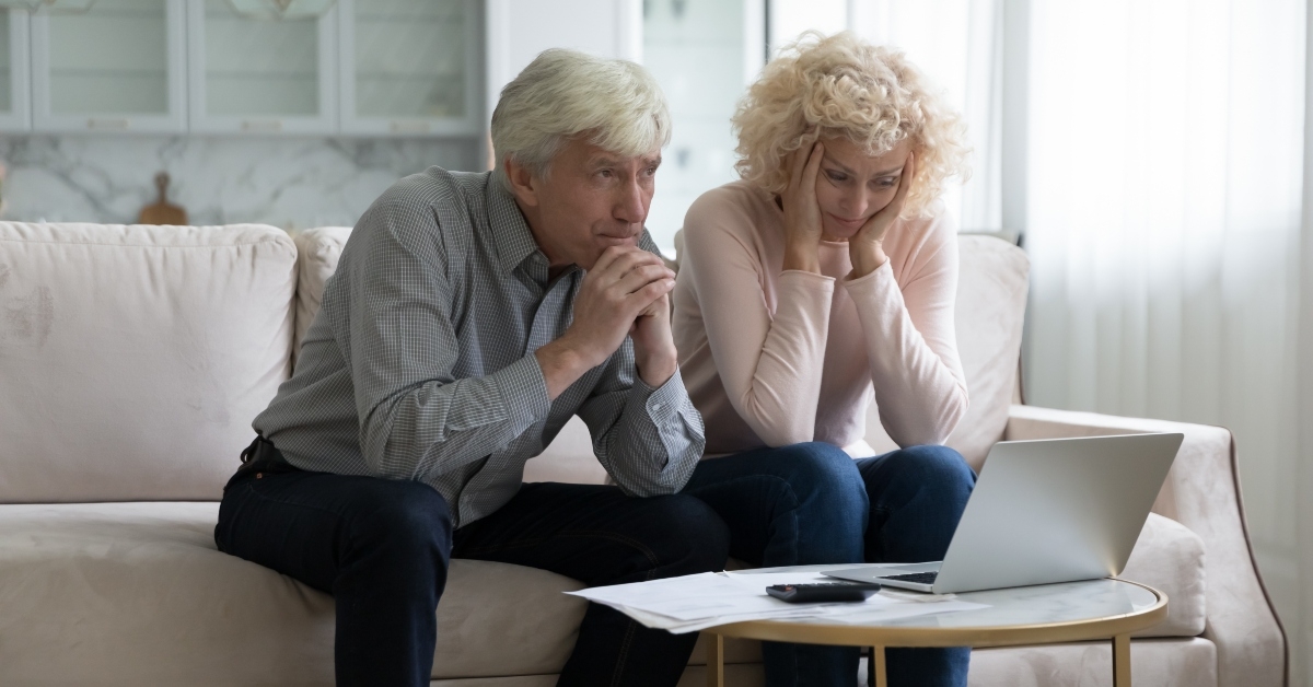 concerned mature husband and wife