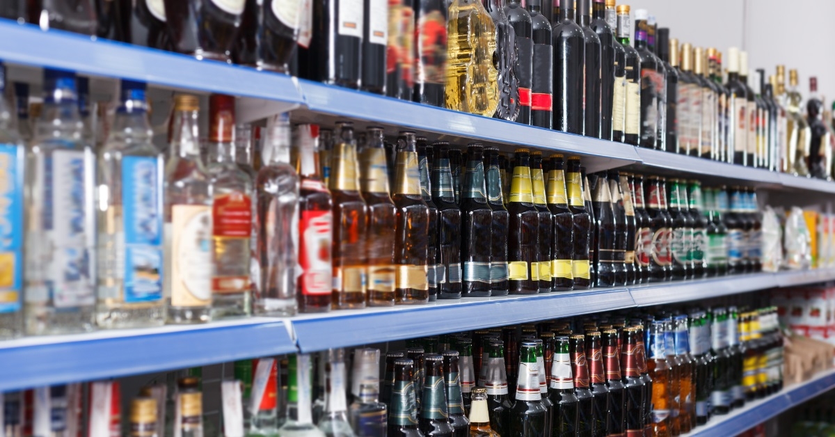 alcohol beverages for sale at store
