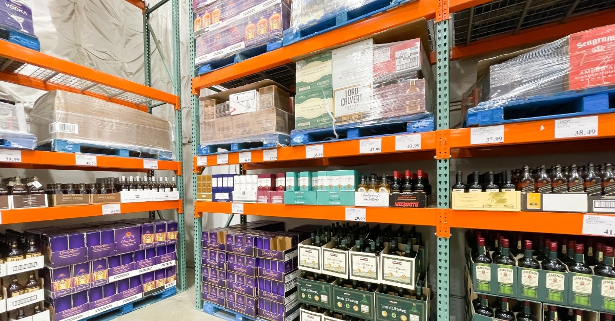 wine stock inside alaska costco warehouse