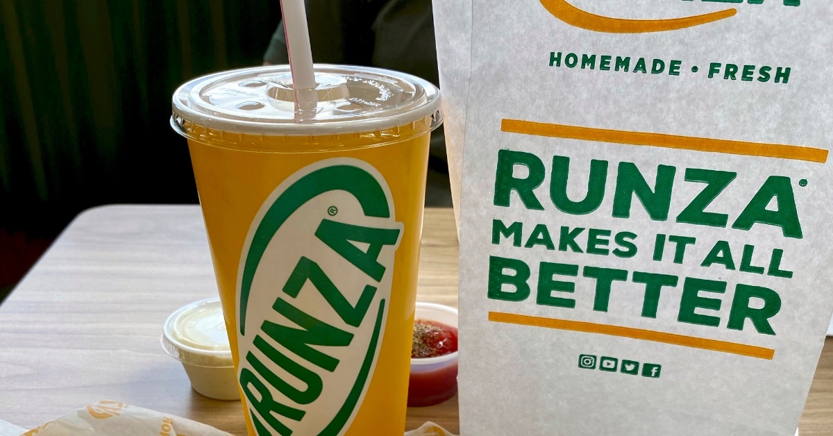 Runza Restaurant meal with Runza sandwich