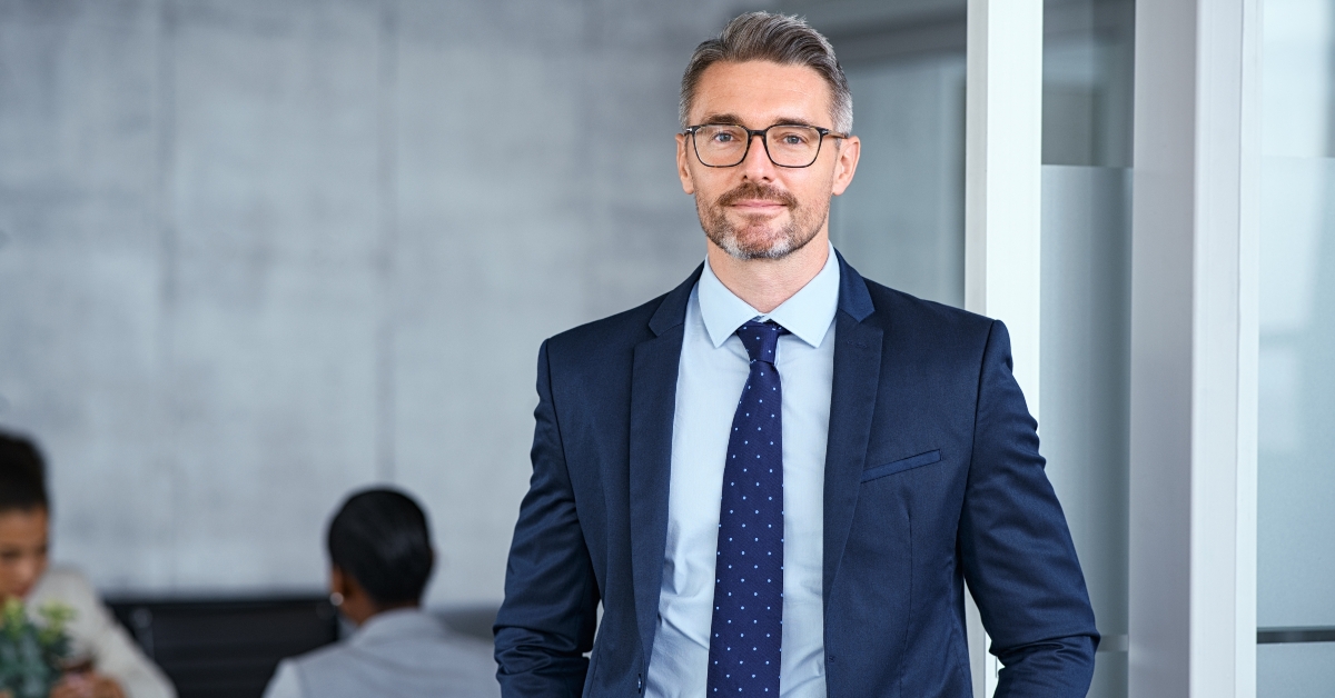 businessman looking at camera