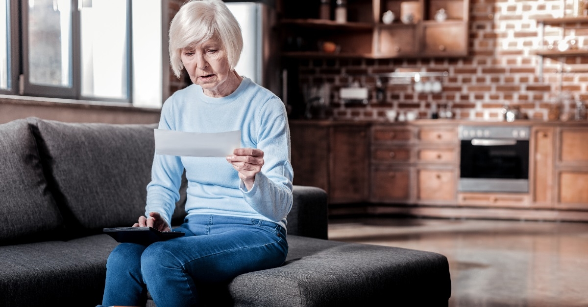 senior woman reviewing pension