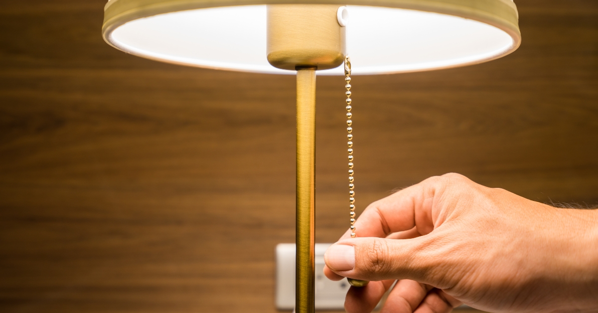 turning on the lamp