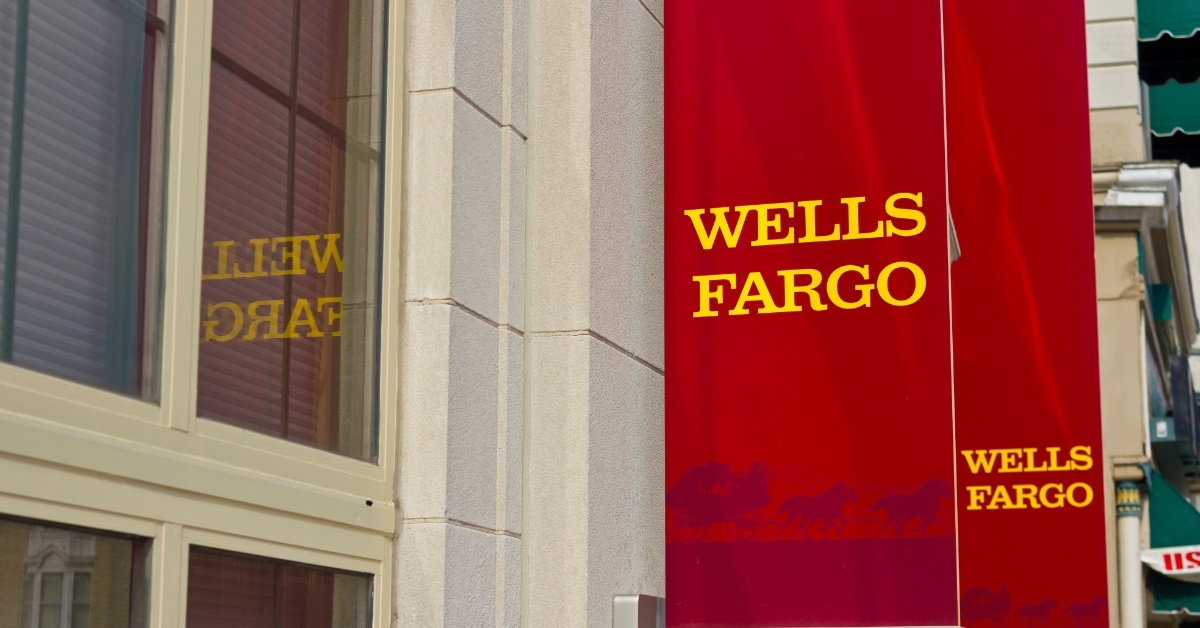 Wells Fargo Retail banners outside building