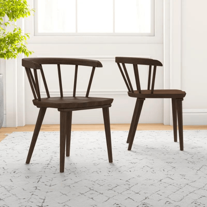 wood windsor back side chair