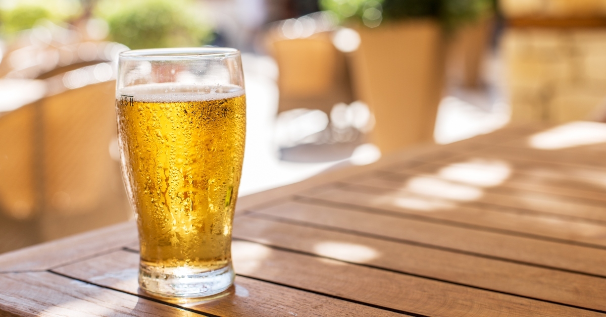 glass of light beer