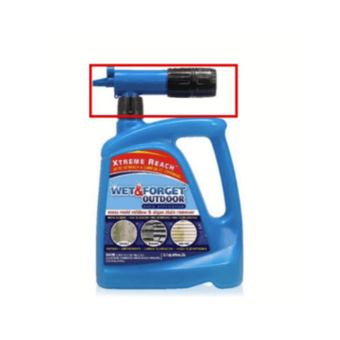 Blue bottle of product for wet & forget outdoor cleaner