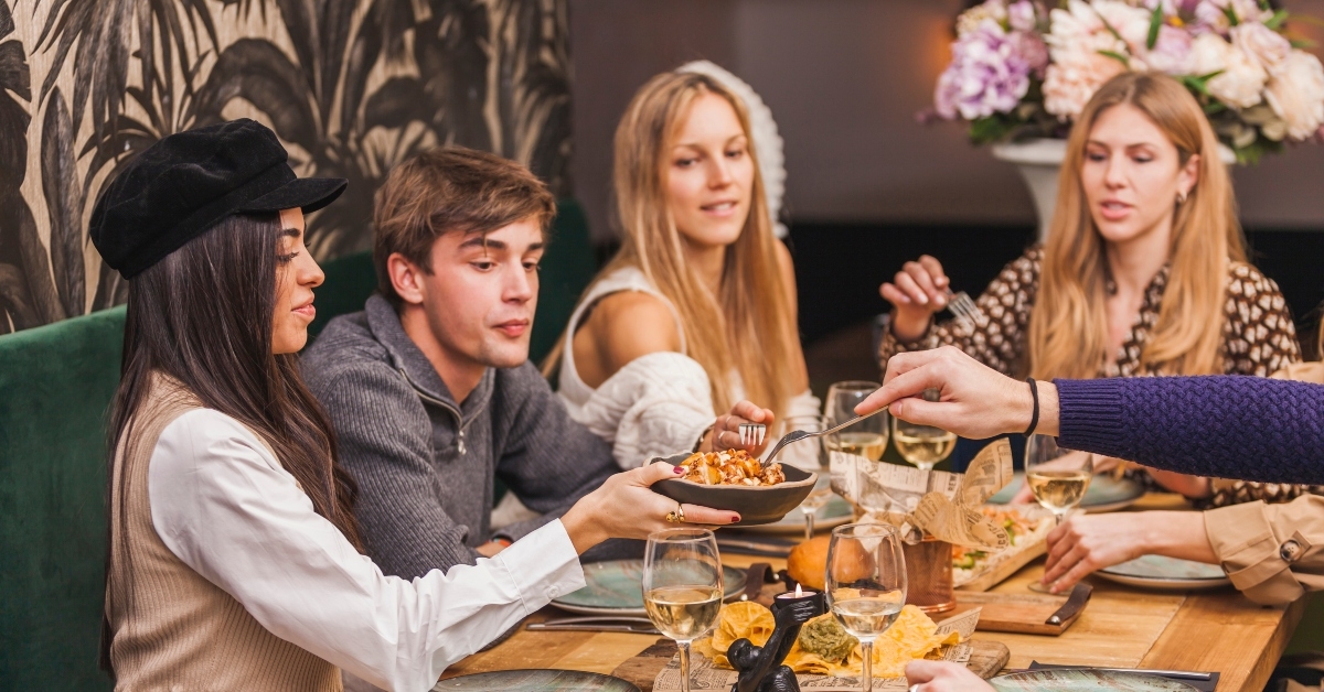 friends at a dinner party