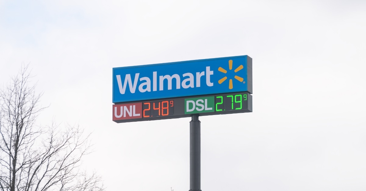 Walmart gas station screen with price
