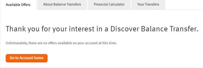 Discover balance transfer screenshot 2