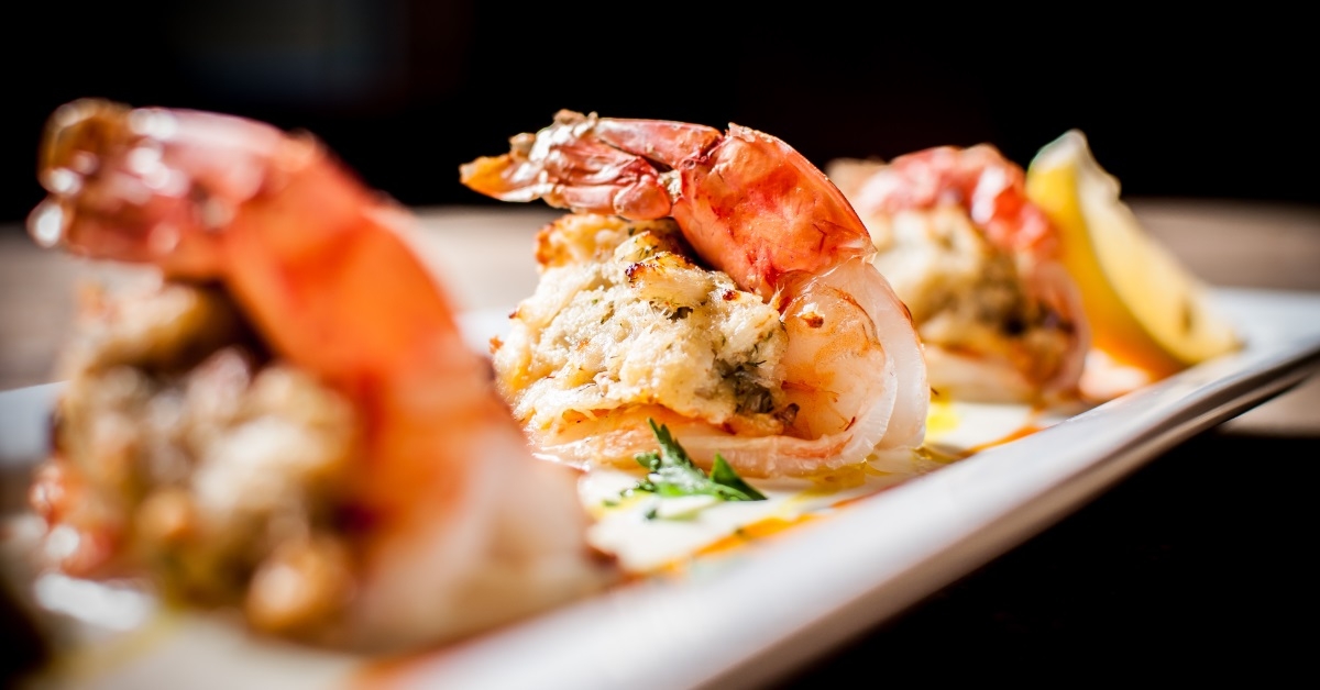 crab stuffed shrimp trio seafood appetizer