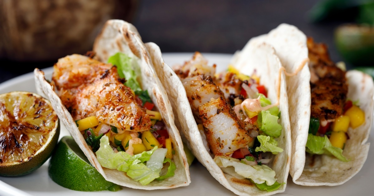 fish tacos with mango salsa