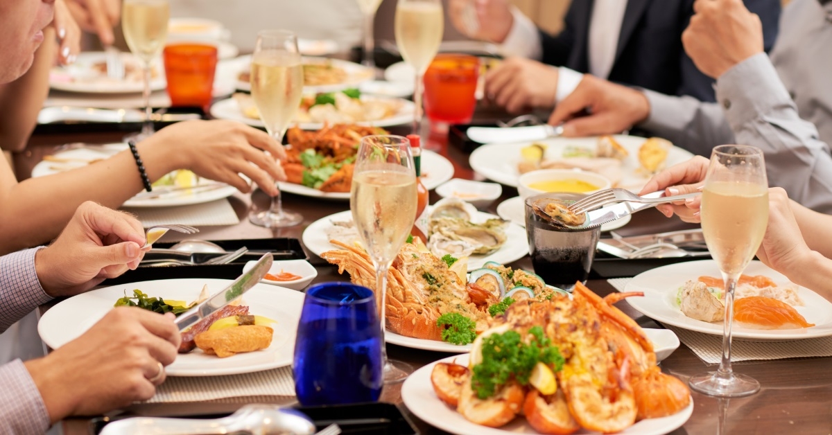 friends dining together in restaurant
