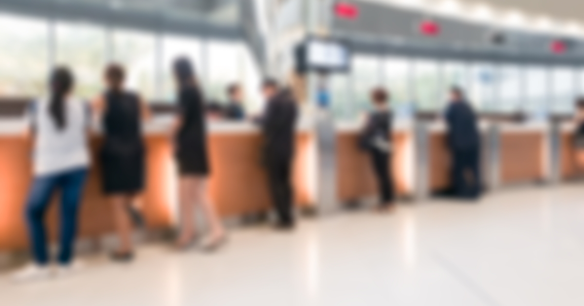 blurred customer transaction