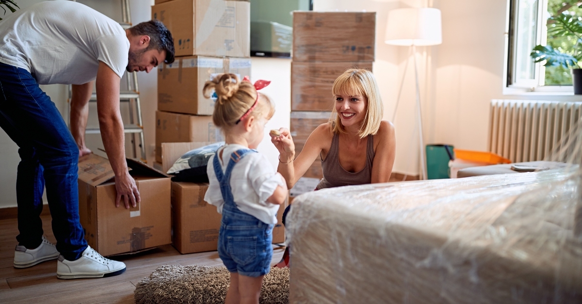 family moving into a new house