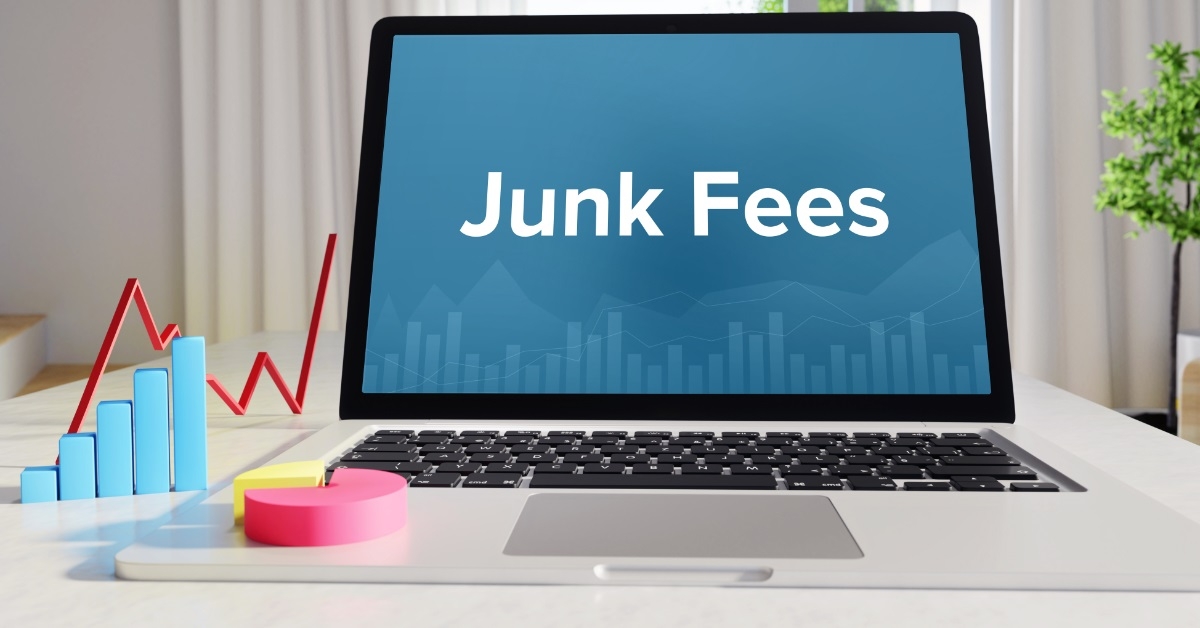 junk fees written on laptop display