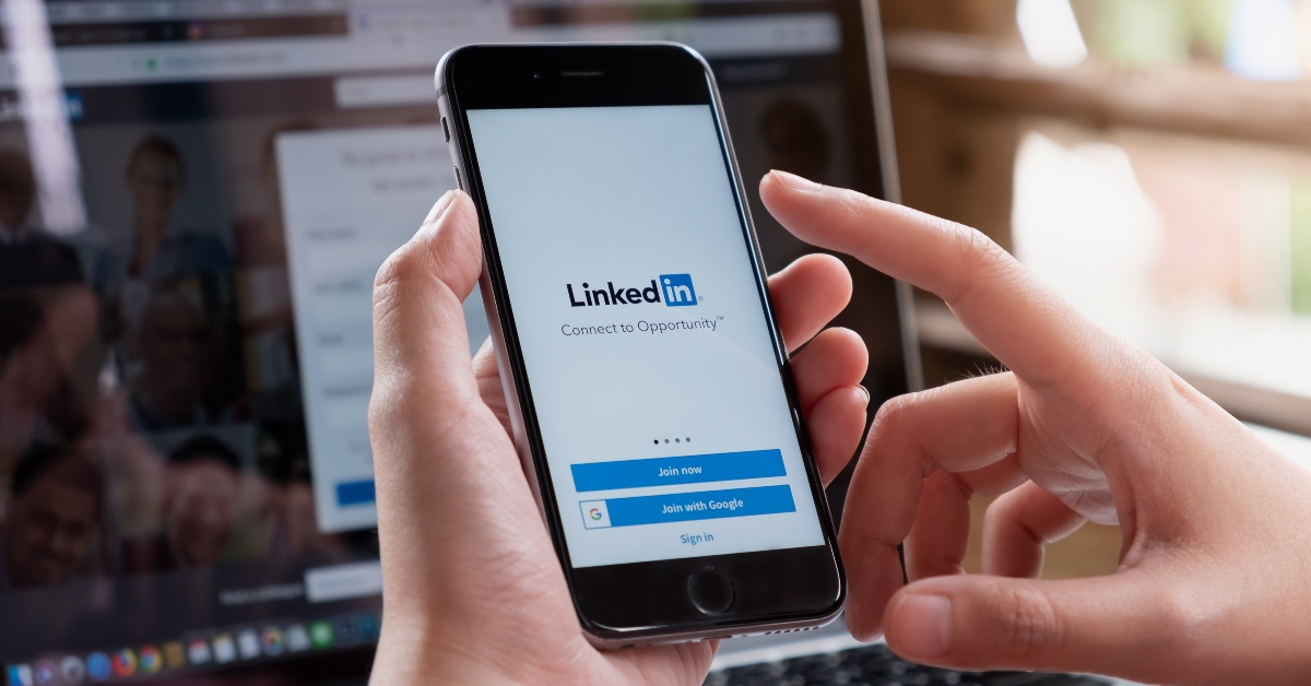 linkedIn application on the screen