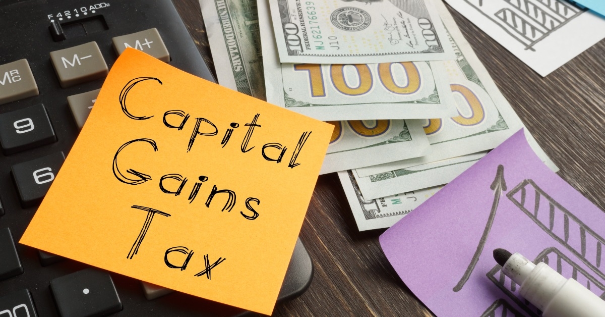 Capital gains tax note besides money