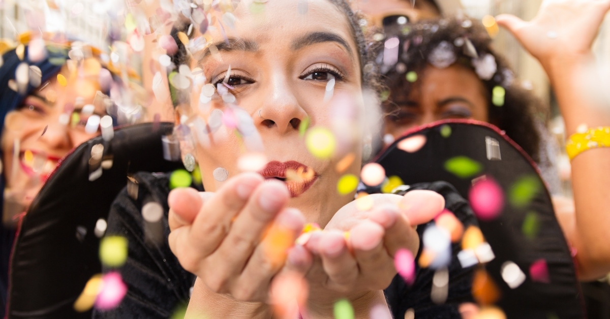 brazilian woman celebrating carnival