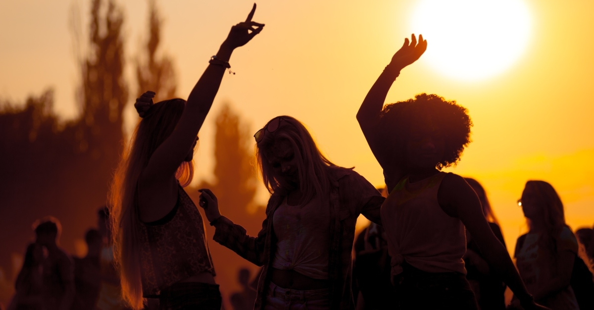 sunset party dancers
