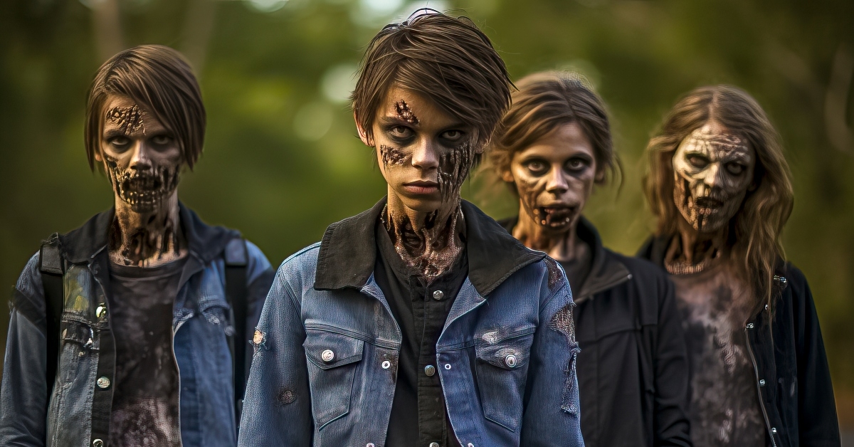 teens dressed as zombies 