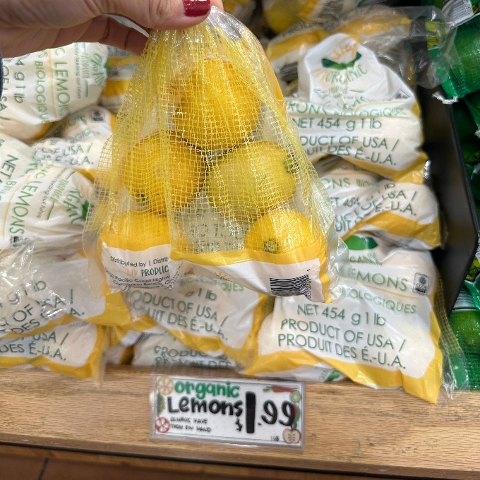 organic lemons bag