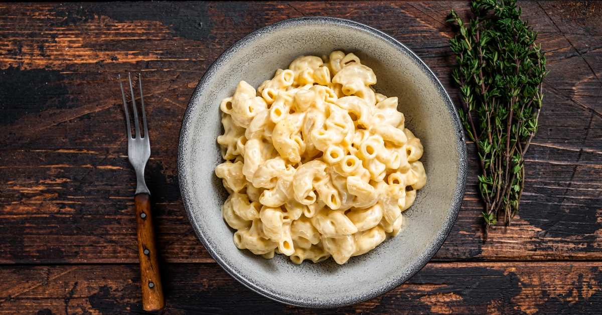 macaroni pasta with cheddar.