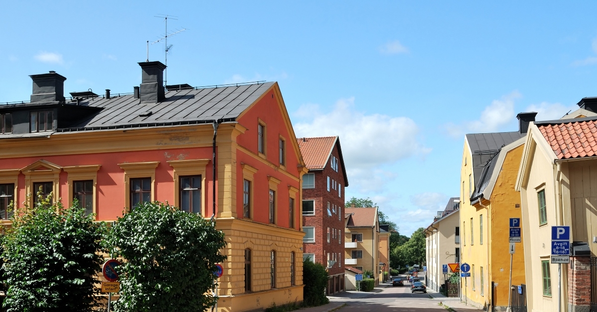 sunny street in uppsala