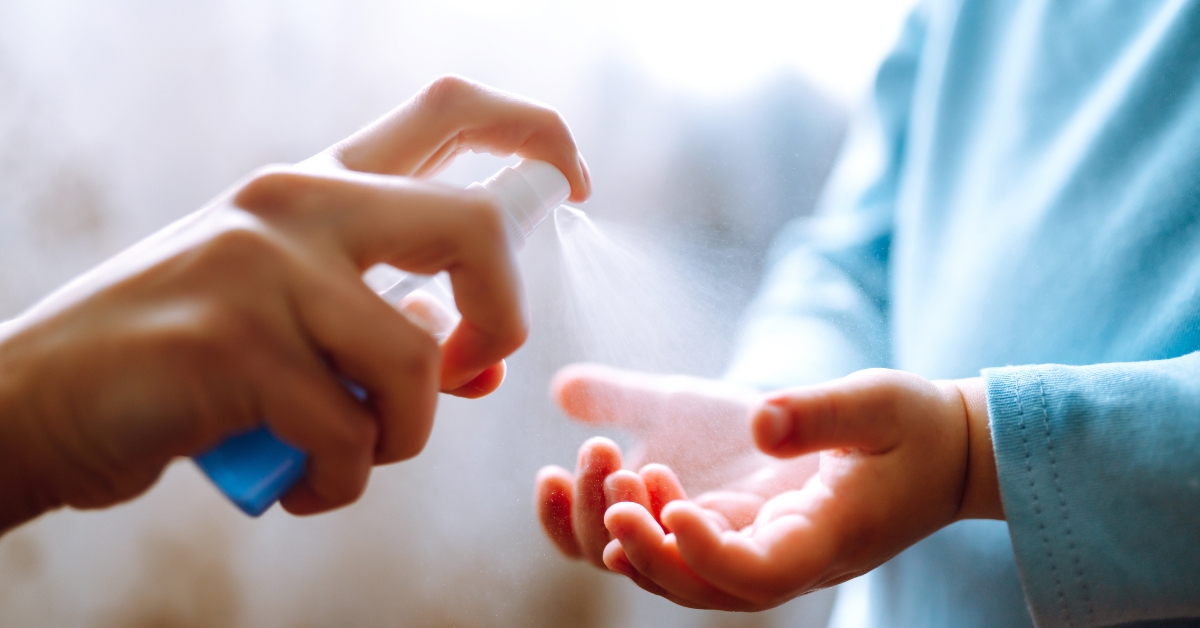 hands with sanitizer antiseptic