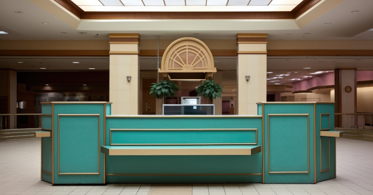 abandoned customer service counter in mall