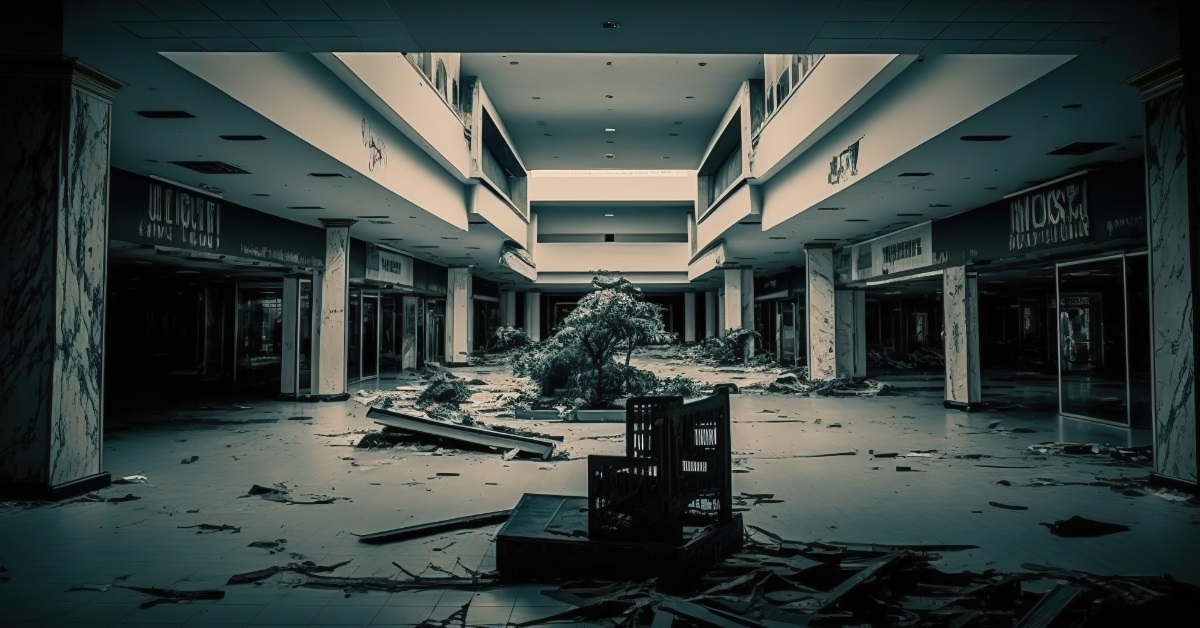 abandoned shopping mall after apocalypse
