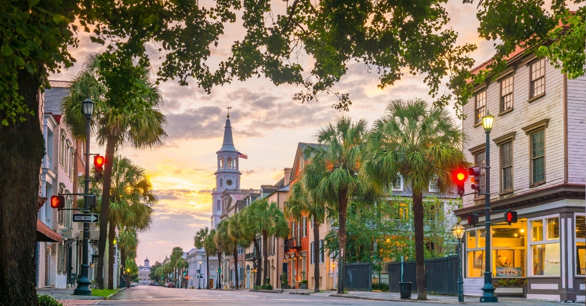 empty streets of Charleston South Carolina