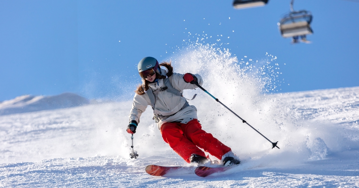 girl on the ski