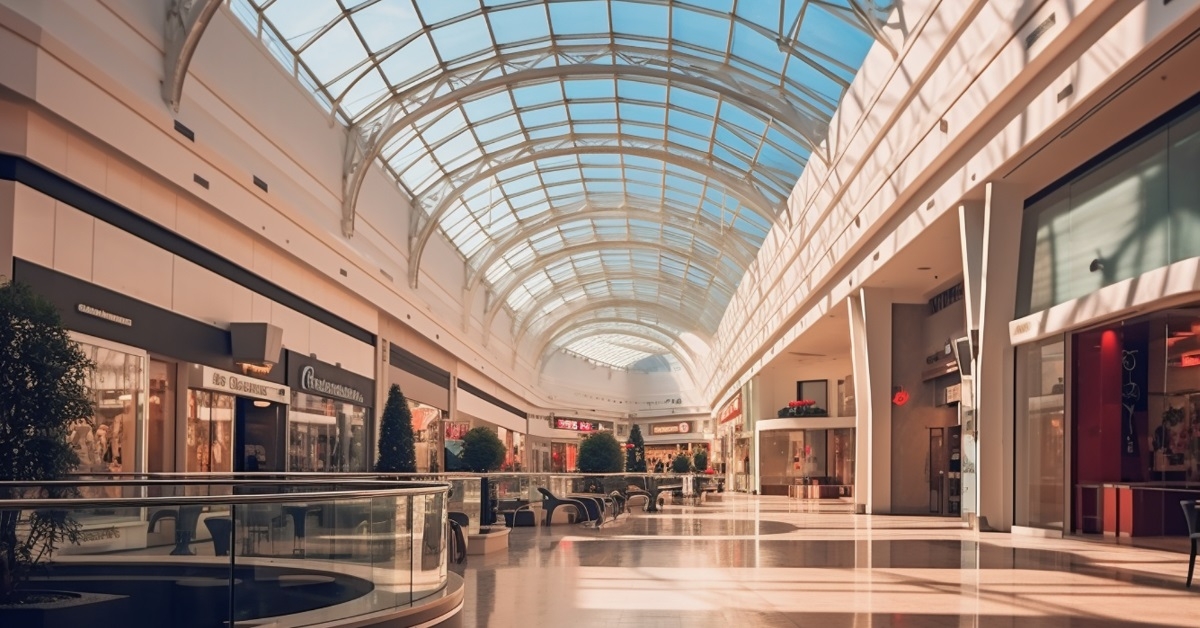 large shopping center deserted during day