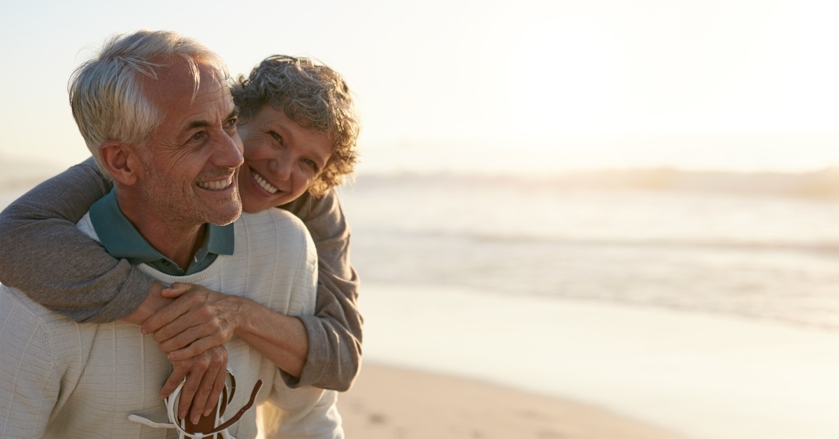 senior couple having fun