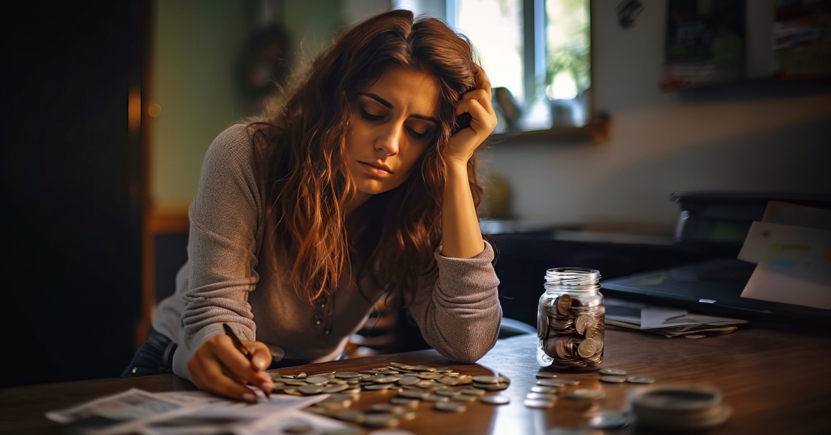 stacked with unpaid bills