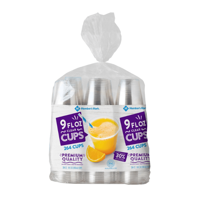 clear plastic cups