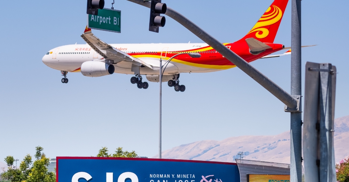 San Jose International airport sign