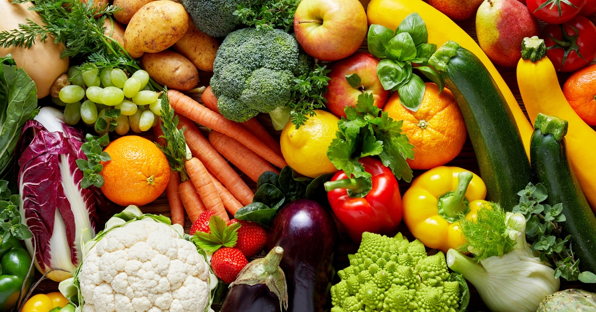 different fruits and vegetables