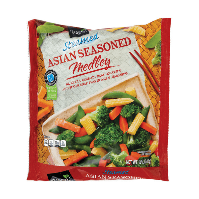 A bag of stir fry vegetables