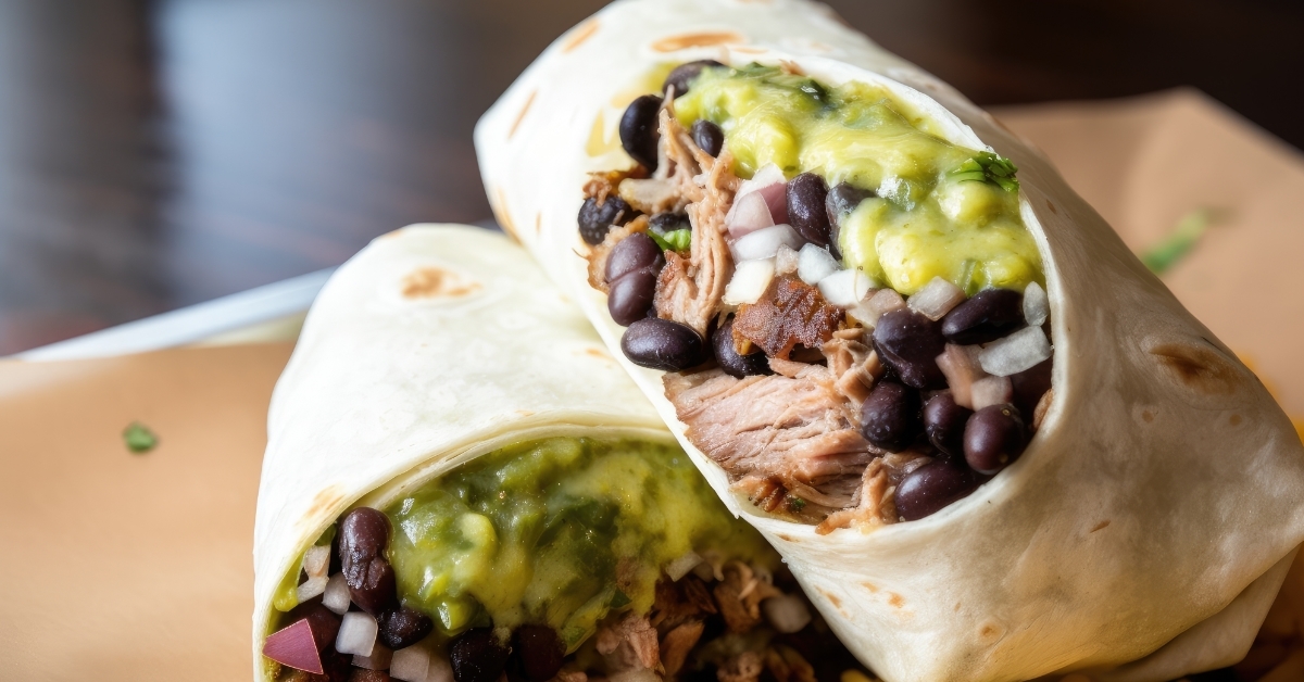 brisket burrito with black beans