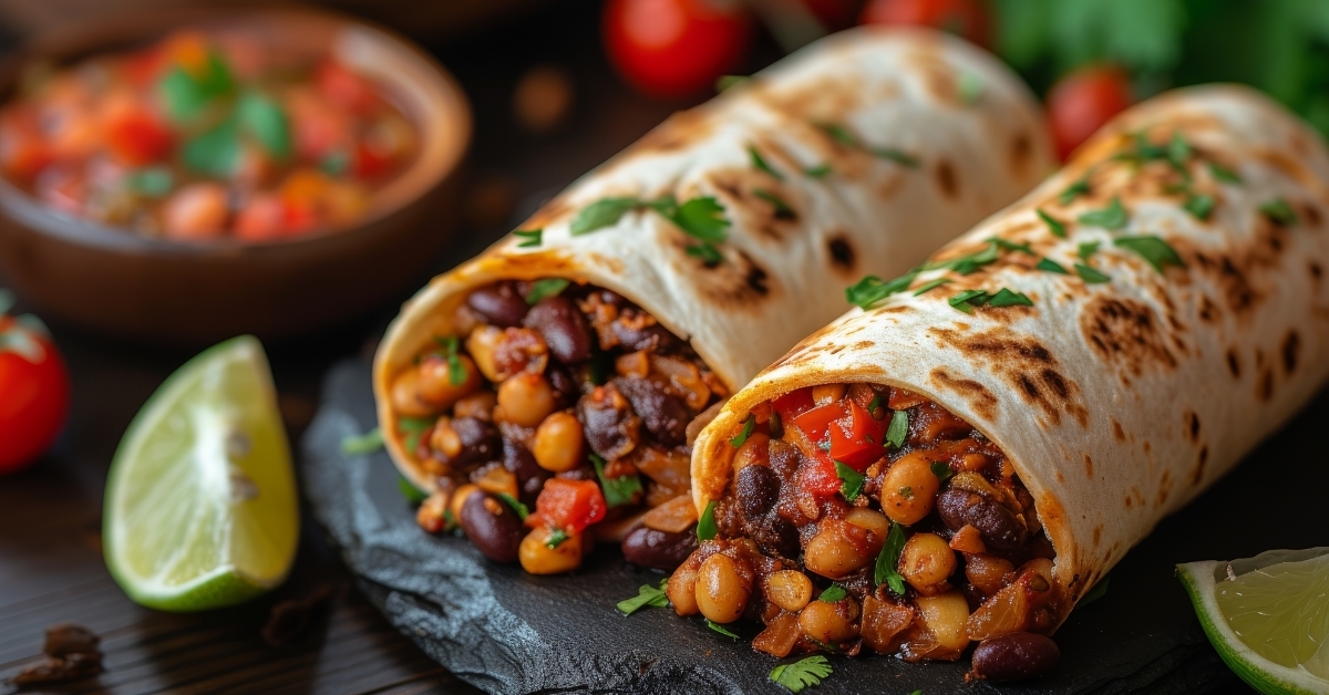 burritos beside salsa and limes