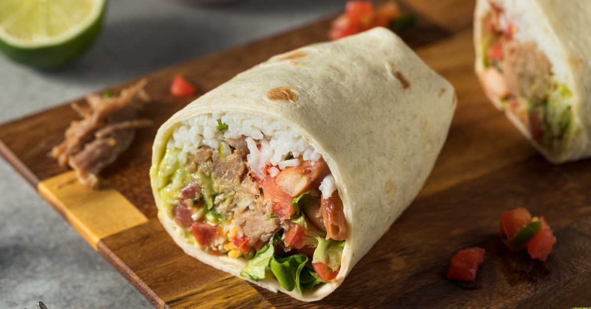 Healthy Homemade Carnitas Pork Burrito
