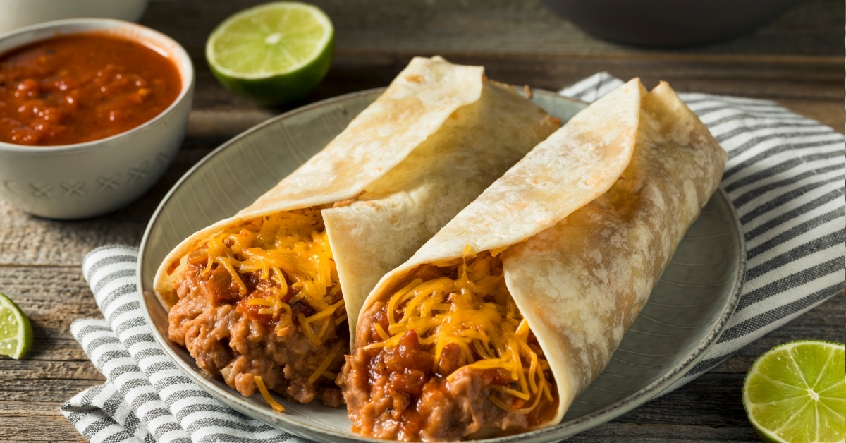 Homemade Bean and Cheese Burrito